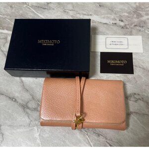 NWB Mikimoto 1 pearl jewelry travel case pouch coral pink